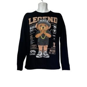 Launder Bailey Apparel Shirt Mens Hustle Bear Long Sleeve Tee Size M